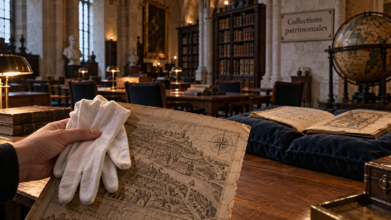 Bibliothèque patrimoine Dijon dans l’ancien collège des Godrans, salle de lecture patrimoniale
