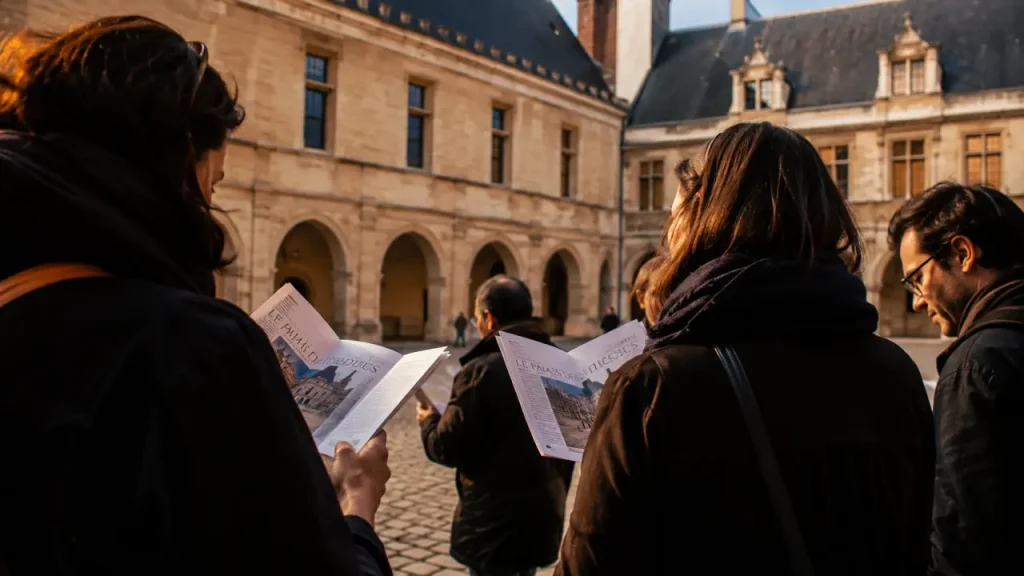 Journée du patrimoine dijon : visiteurs dans la cour du Palais des Ducs à Dijon