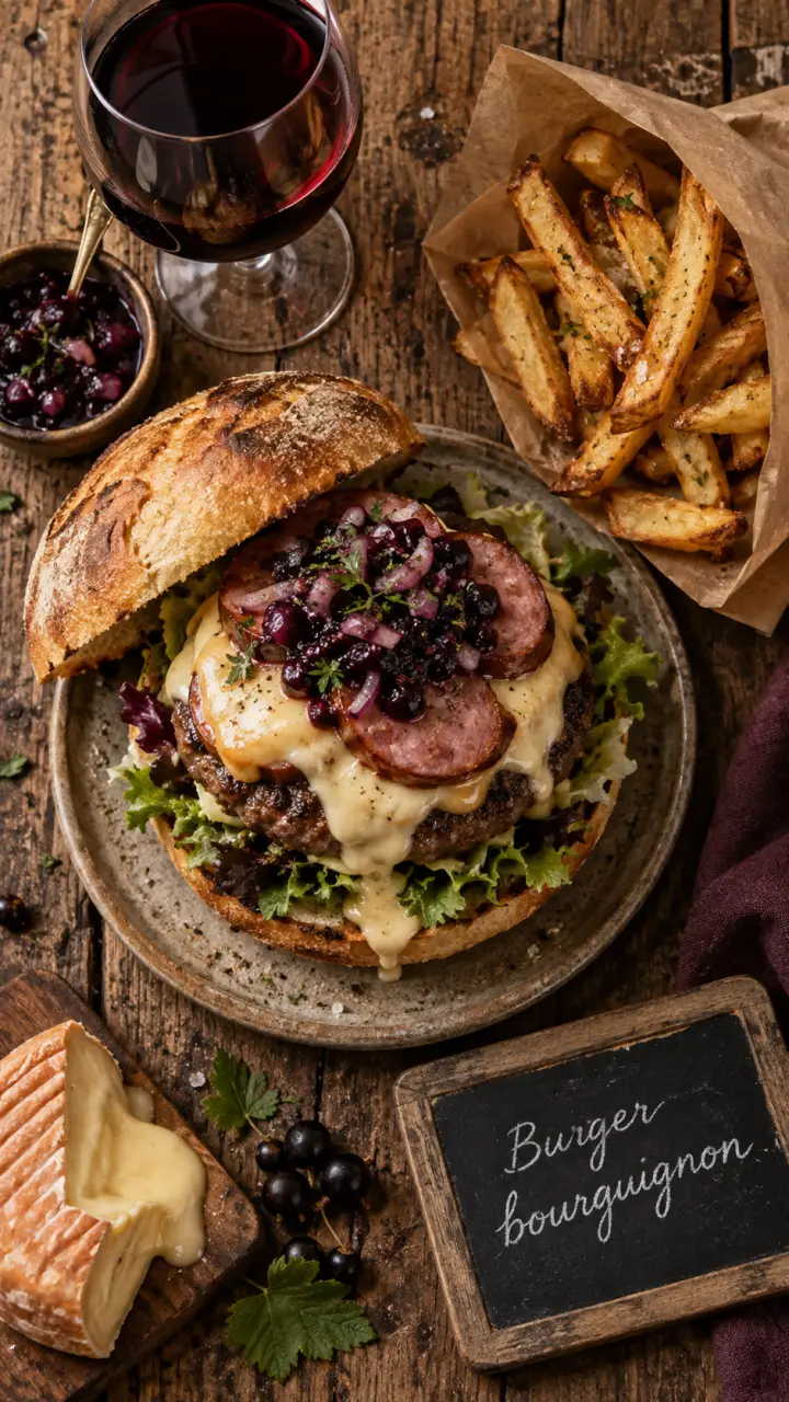 Meilleur burger de Dijon bourguignon, recette minute, steak et sauce crémeuse