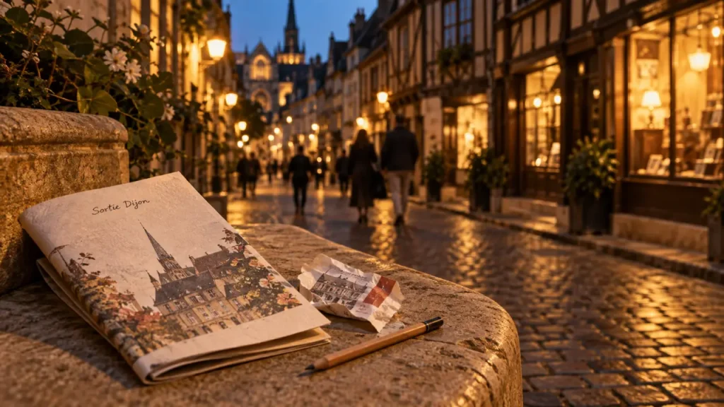Sortie Dijon culture : programme sur banc, centre historique