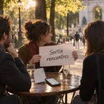 Sorties amicales Dijon au Jardin Darcy : trois personnes se rencontrent
